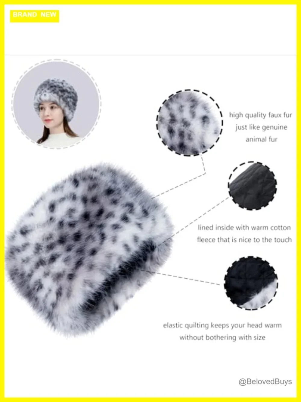 Faux Fur Bucket Hat and Headband 2pc Set